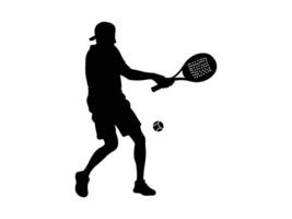 Dynamic Silhouette of a Padel Player in Action vector