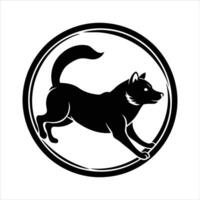 Cute Shiba Inu jumping . vector