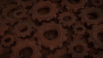 The Rusty Gear for engine or Background concept 3d rendering. photo