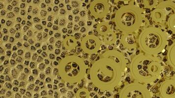 The Gold Gear for engine or Background concept 3d rendering. photo