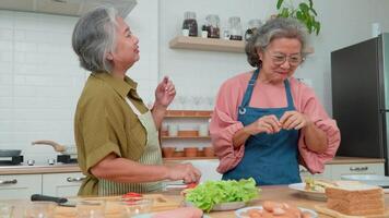 Happy Senior Sisters cooking with young sisters together. their smiles and shared laughter reflecting a bond of love, support, and the simple joys of life. Creating heartwarming of culinary delights. video