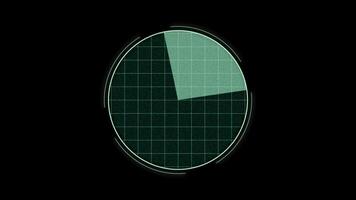 Circle graph with grid inner scan effect background.Graph transition circle effect video