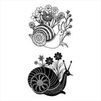 Snail With Patterned Shell Vectors