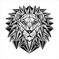 Polygonal lion head vector