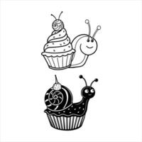 A Snail With A Snail Shell Vectors