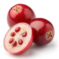 Fresh red cranberries, vibrant and juicy, perfect for recipes and health photo