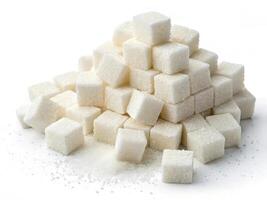 pile of white sugar cubes, sweet and inviting, perfect for desserts photo