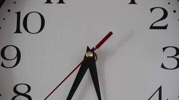 Red Second Hand Moving Across Analog Clock Face From 8 To 10 And 2 to 4 Close-up video