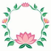 Elegant Floral Frame with Lotus Flowers for Business Design and Branding Material vector