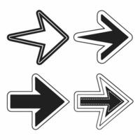 Four black and white arrow icons showing directionality for business use cases vector