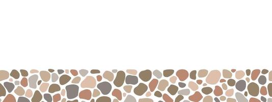 Cobblestone seamless border, stone texture. abstract repeat rock ground vector