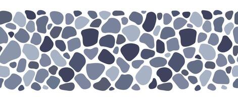 Cobblestone mosaic seamless border, stone texture. abstract repeat background vector