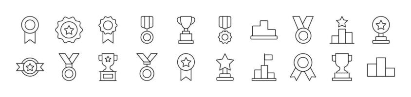 Award for Competition Icon Collection. Editable Stroke. Perfect for Infographics, Articles, Books, Flyers, Banners vector