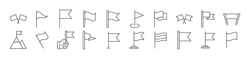 Signs of Flag Drawn with Thin Line for apps, web sites, banners, infographics and other types of design vector