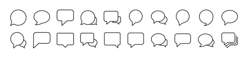 Speech Bubble Web Line Icons Collection. Editable Stroke. Minimalistic Linear Pictogram for Design of Cards, Apps, Banners, Posts vector