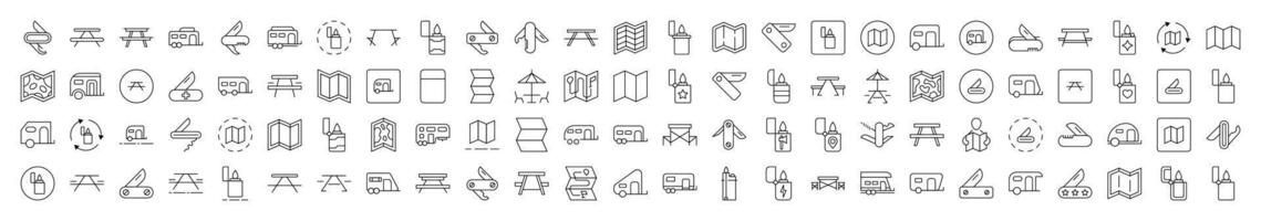 Beach, Umbrella, Surfing, Lifeline, Summer Rest Pictograms Drawn with Thin Line. Collection of Various Design Elements that Can Be Used for Apps, Articles, Web Sites, Social Media vector