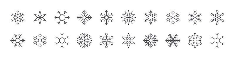 Simple Linear Icon of Snowflakes. Editable Stroke. Minimalistic Linear Pictogram for Design of Cards, Apps, Banners, Posts vector
