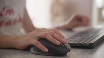 Close Up of Hands Using Mouse and Keyboard video