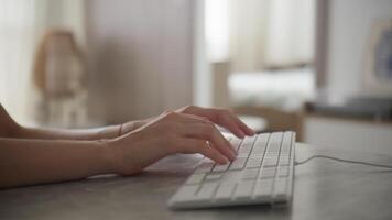 Hands Typing on Wired Keyboard at Desk video