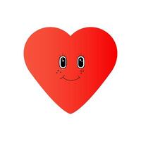 Happy cheerful red heart in groovy style. vector