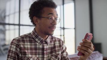 Man Speaking on Call with Smartphone video