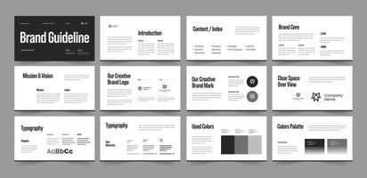 Brand Guideline Presentation Template, Brand Guidelines Template, Brand Guideline Design vector