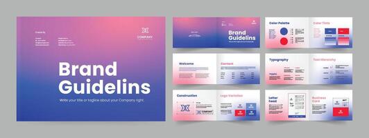 Brand Guideline Presentation Brand Guide Template Brand Guideline Layout vector