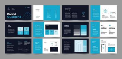 Brand Guideline Presentation Template, Landscape Brand Guideline Slide Design, Brand Identity Template vector