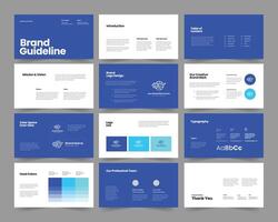 Brand guideline template, Brand Identity presentation design, Brand guideline presentation template vector