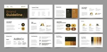 Brand Guideline Slide Template, Brand Guidelines Template vector