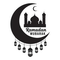 Crescent Lantern Ramadan Glow vector