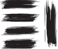 a set black paint strokes on a white background vector