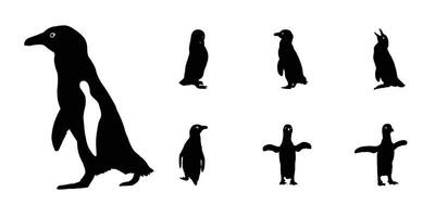 Simple Black Penguin Silhouettes in Various Poses. Penguin drawing, Penguin icon, Penguin silhouette, Penguin . vector