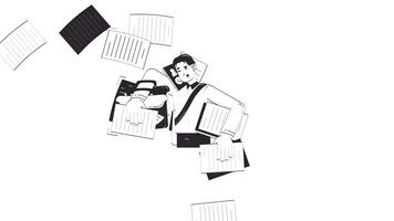 Professional juggling multiple tasks doodle outline animation 