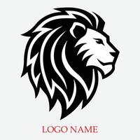 Lion Head Logo Bold Design with Custom Logo. vector