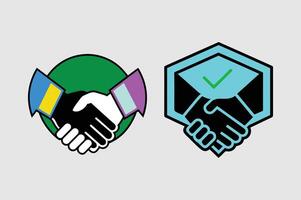Handshake icon silhouette. vector
