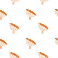 Pattern Mushrooms on a white background. Button, Cremini, Portobello, Shiitake, Oyster, Porcini, Morel, Enoki, Chanterelle, Maitake vector