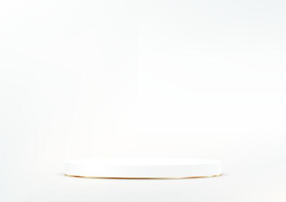 White background 3d with podium space for selling products, backdrop, wallpaper, background, text. Empty white studio room background. illustration.