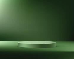 Dark green background 3d with podium. 3D abstract studio room with pedestal podium. Space for selling products on the website. illustration. vector