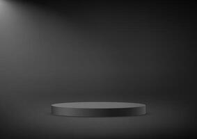 Black background 3d with podium. products display 3d background podium. Space for selling products, backdrop, wallpaper, background, text. illustration. vector