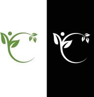 leaf logo design app vector