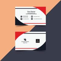 creative business card design with black white and red color vector