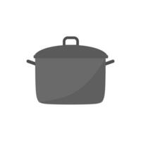 black cookware illustration on white background. vector