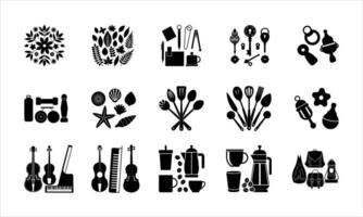 Flat-Lay Silhouette of Seasonal Elements vector