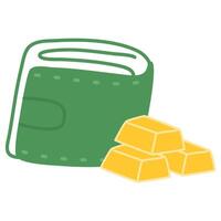 trader or rich investor sitting on stack of gold bar vector