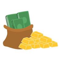 gold bar and see the movement of the dollar value vector