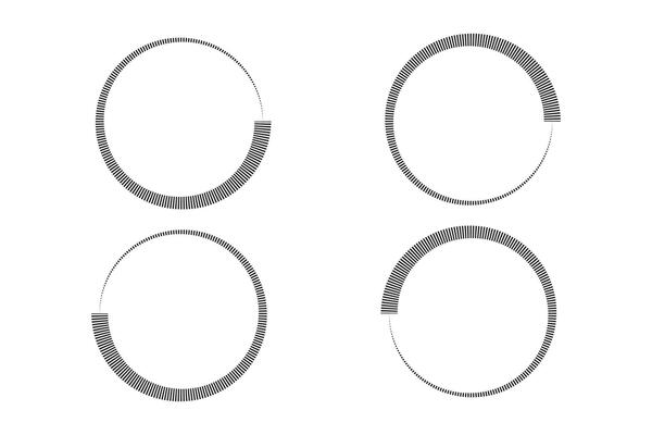 Progress circular icon. Stripes around the circle logo countdown.