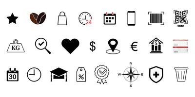 Collection of versatile universal icon set business and e-commerce icons perfect for websites, apps, or presentations. vector
