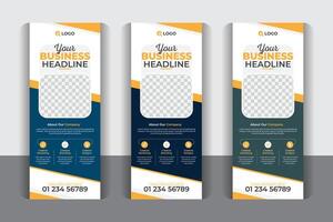 Large size creative Business roll up banner template set, flag-banner design, with 3 color variation vector