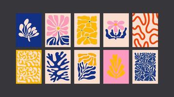 Psychedelic 90s vibe- Groovy posters with trippy waves, vibrant patterns, and funky floral doodles vector